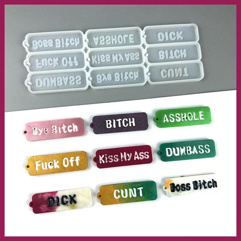 Letters Keychain Resin Epoxy Casting Mould Earring Pendant Mould Craft Silicone