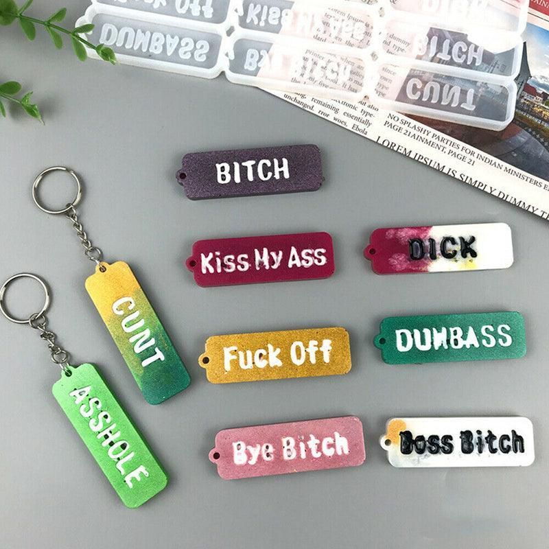 Letters Keychain Resin Epoxy Casting Mould Earring Pendant Mould Craft Silicone