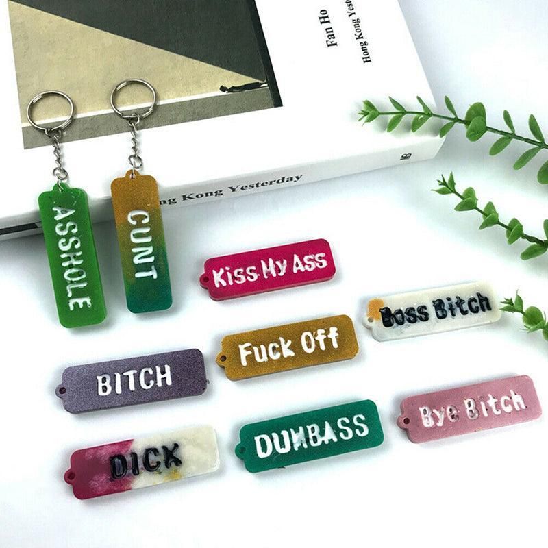 Letters Keychain Resin Epoxy Casting Mould Earring Pendant Mould Craft Silicone