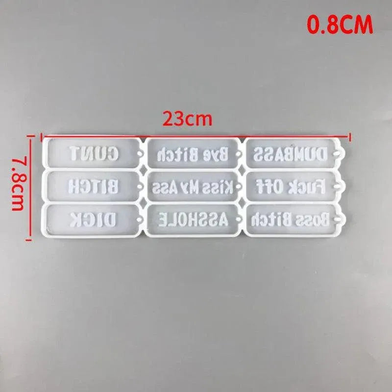 Letters Keychain Resin Epoxy Casting Mould Earring Pendant Mould Craft Silicone