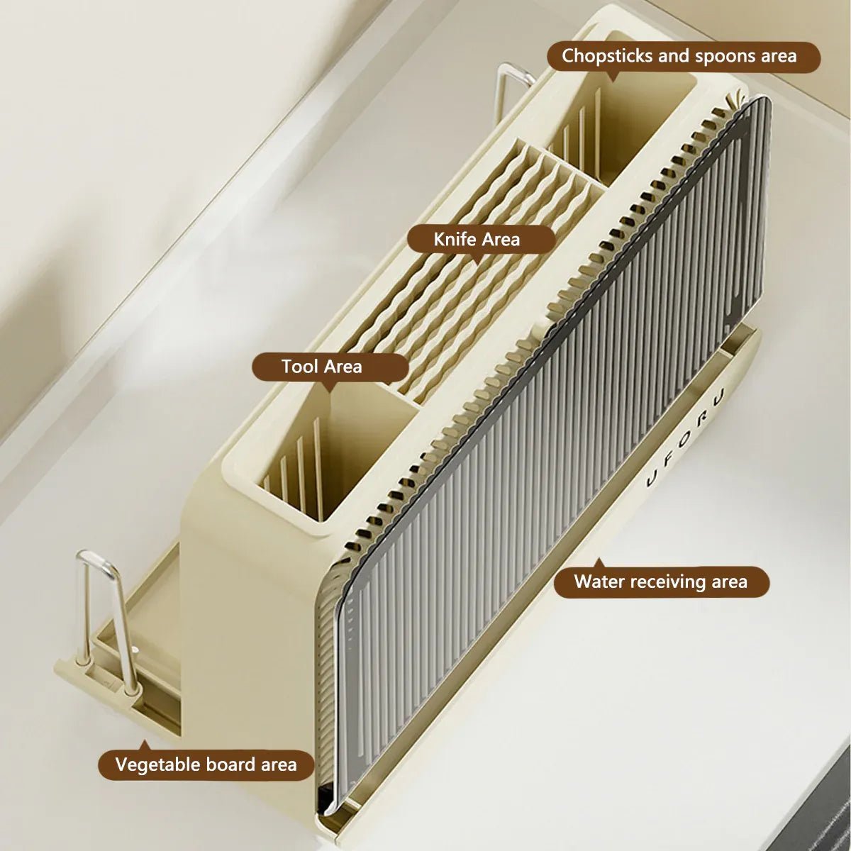 Drain Knife Holder for Kitchen Knives Storage Large Capacity Durable Sturdy