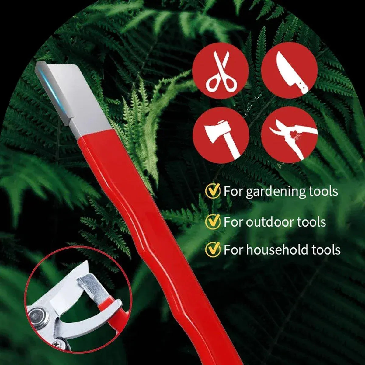 5pcs Handheld Garden Tool Knife Sharpener Quick Pocket Blade Carbide Sharpener - Black