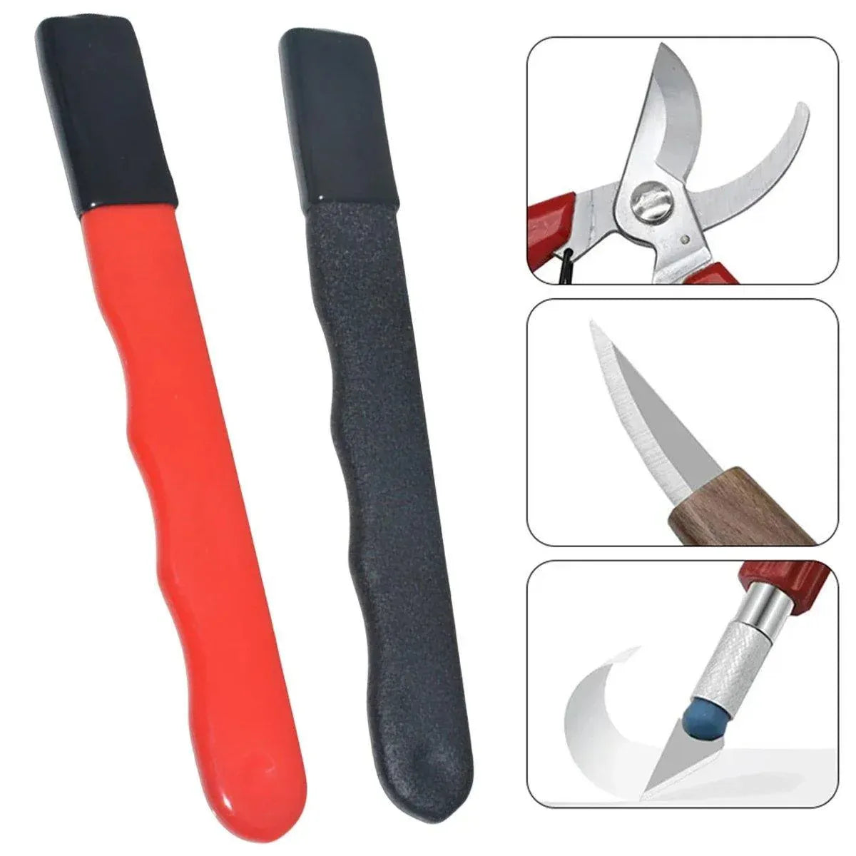5pcs Handheld Garden Tool Knife Sharpener Quick Pocket Blade Carbide Sharpener - Black