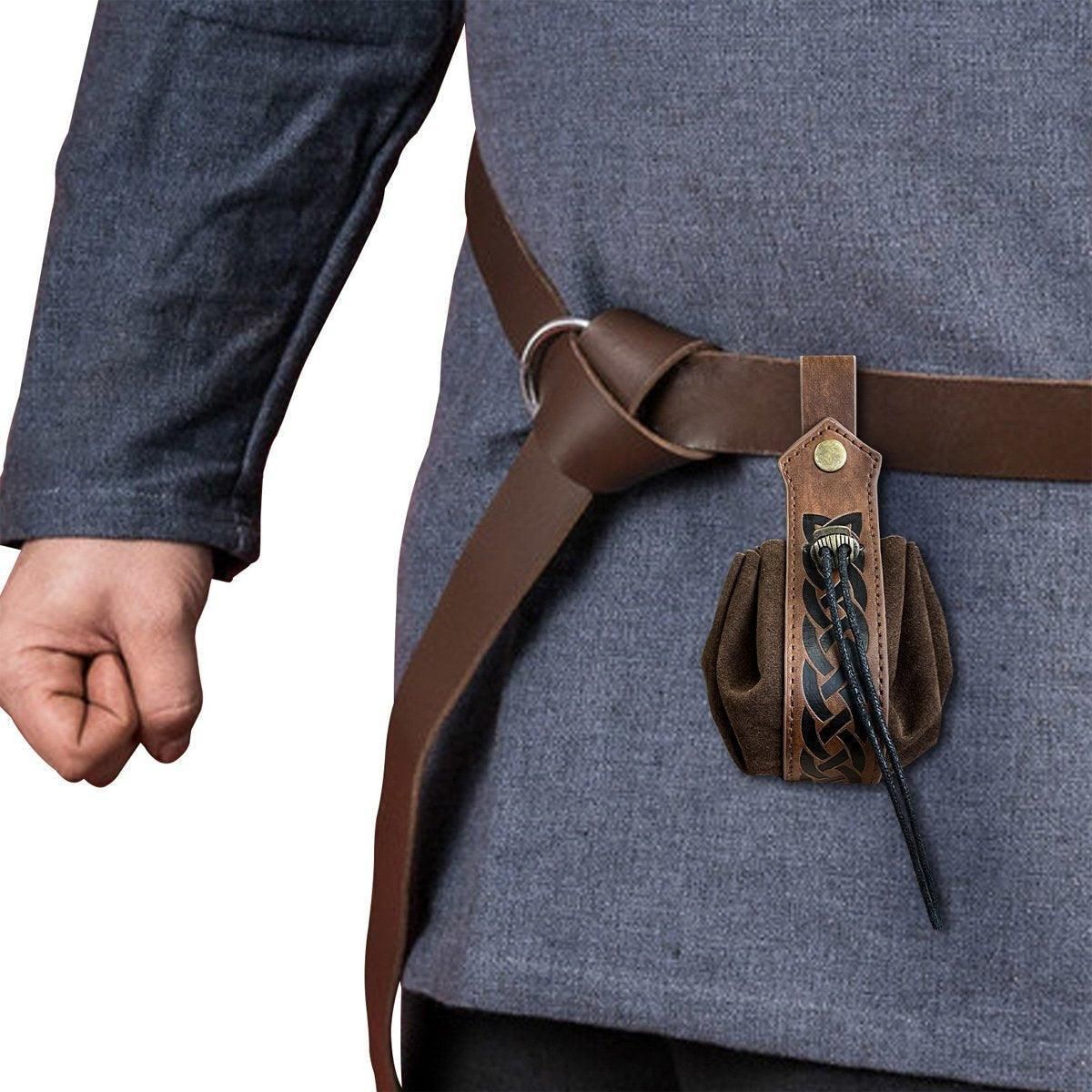 1-Piece Brown Medieval-Style Belt Pouch