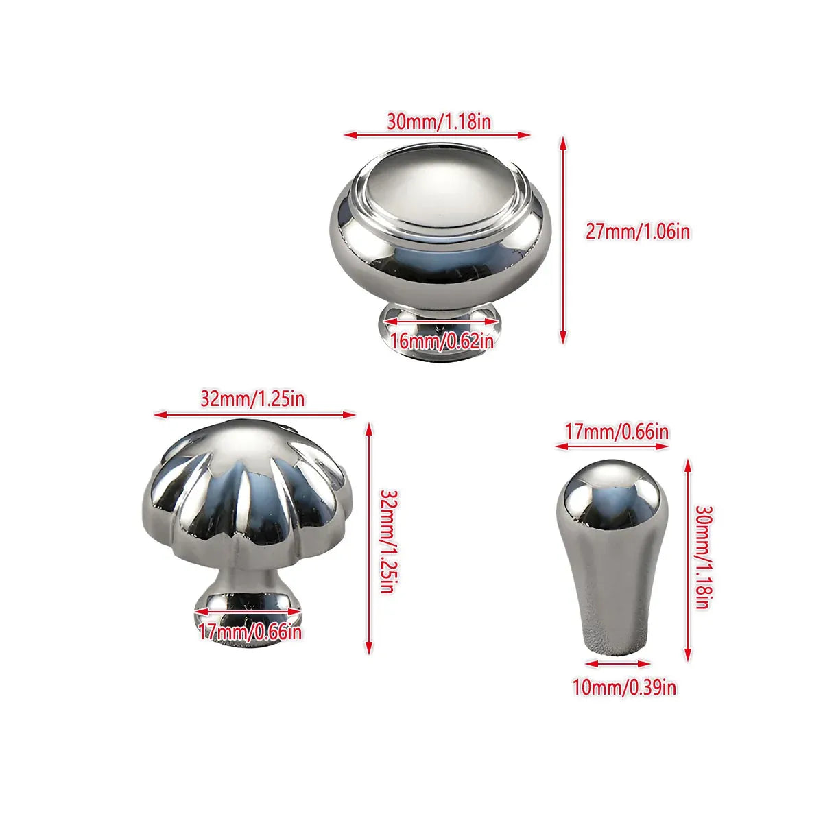 Pure Copper Wardrobe Handle Bright Silver Round Ball Egg Shaped Drawer Pull - Round