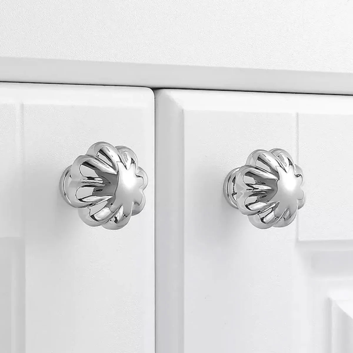 Pure Copper Wardrobe Handle Bright Silver Round Ball Egg Shaped Drawer Pull - Round