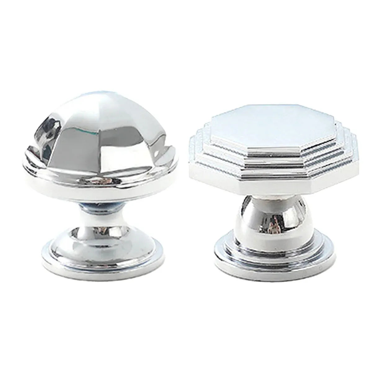 French Cabinet Handle Bright Silver Single Hole Modern Pull for Drawer Wardrobe - Dome