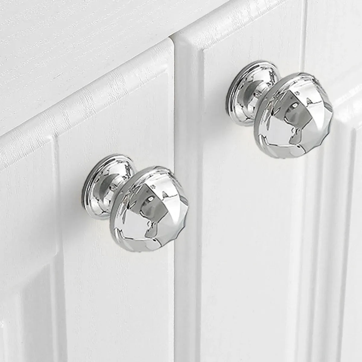 French Cabinet Handle Bright Silver Single Hole Modern Pull for Drawer Wardrobe - Dome
