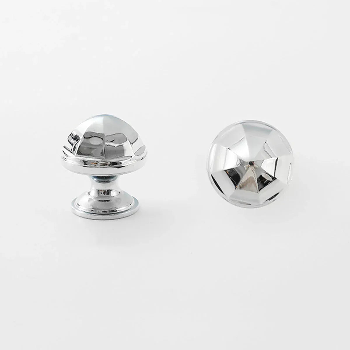 French Cabinet Handle Bright Silver Single Hole Modern Pull for Drawer Wardrobe - Dome