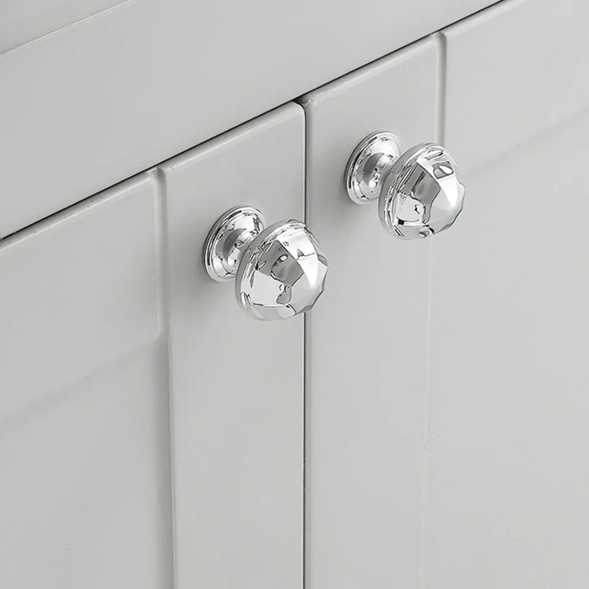 French Cabinet Handle Bright Silver Single Hole Modern Pull for Drawer Wardrobe - Dome