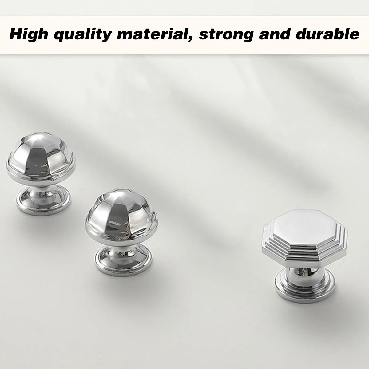 French Cabinet Handle Bright Silver Single Hole Modern Pull for Drawer Wardrobe - Dome