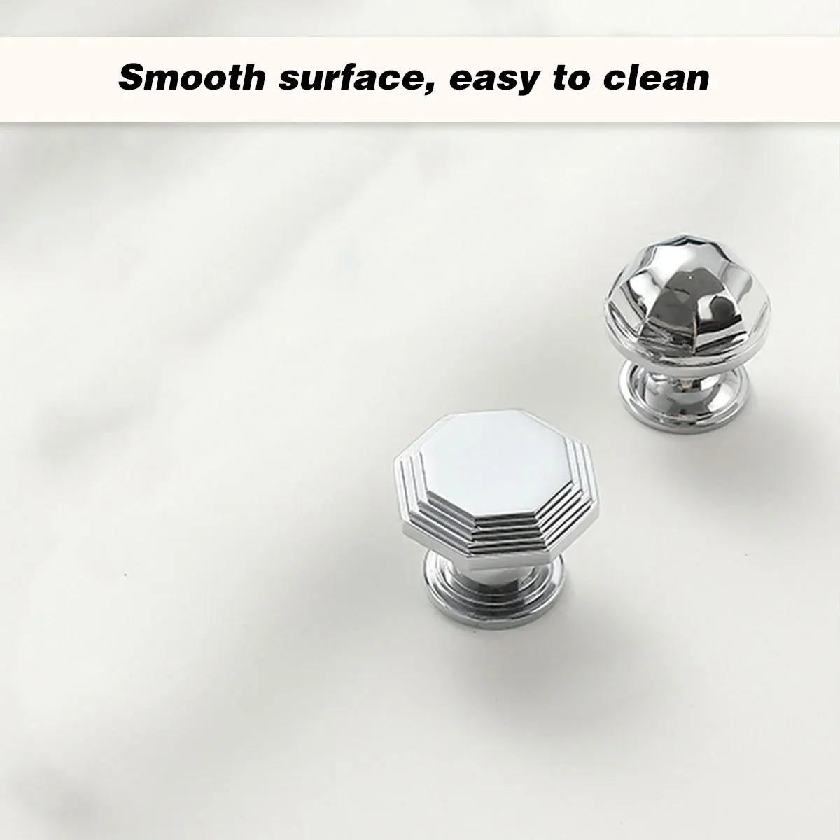 French Cabinet Handle Bright Silver Single Hole Modern Pull for Drawer Wardrobe - Dome