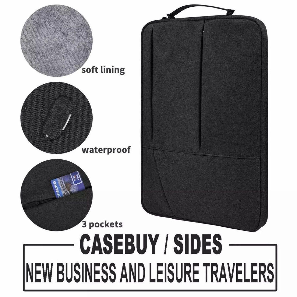 Laptop Sleeve Travel Bag Carry Case For MacBook Air Pro 14.1”-15.4” - Light Grey