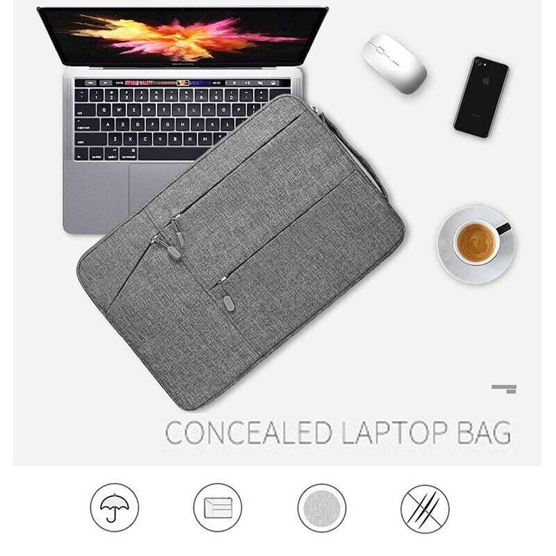 Laptop Sleeve Travel Bag Carry Case For MacBook Air Pro 14.1”-15.4” - Light Grey
