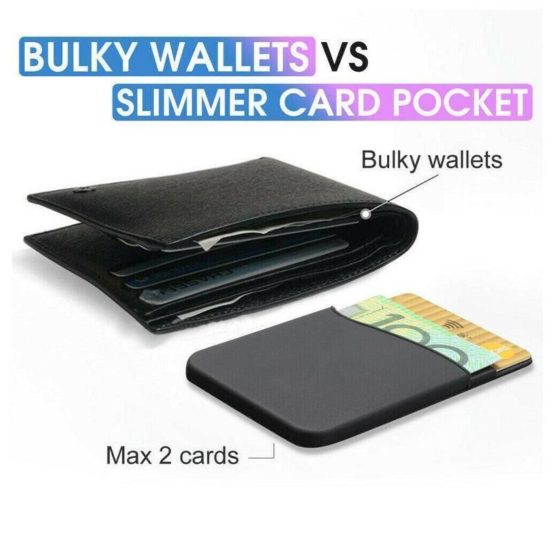 Silicone Phone Card Holder Double Layer Adhesive Wallet with 3M Backing - Grey