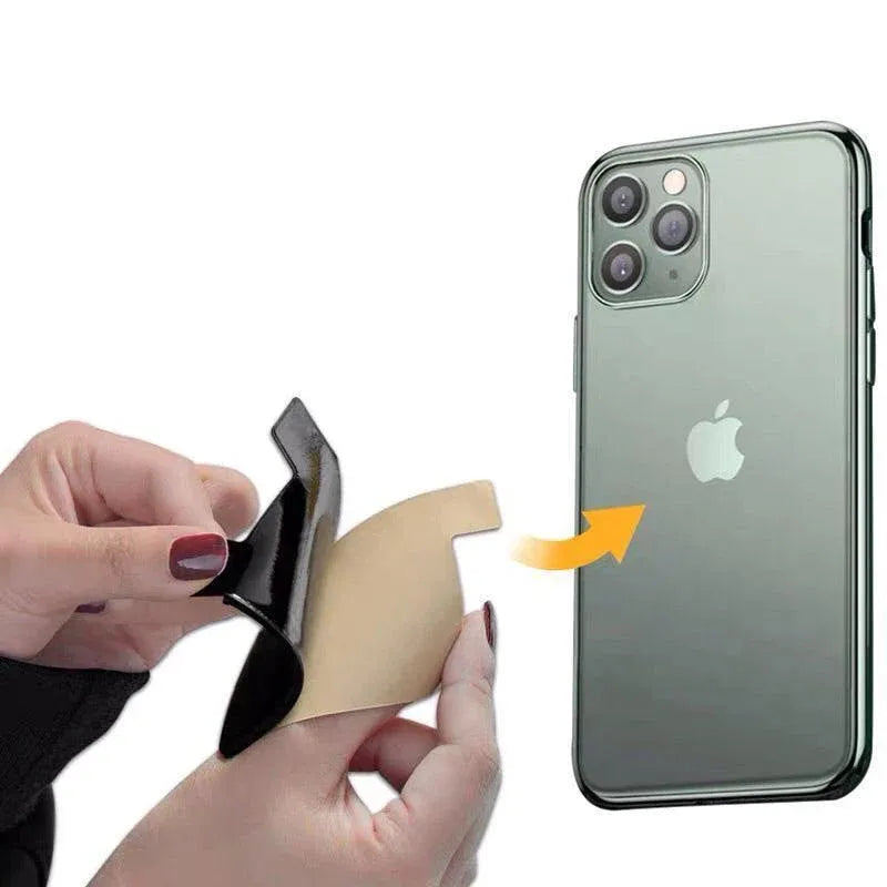 Silicone Phone Card Holder Double Layer Adhesive Wallet with 3M Backing - Red
