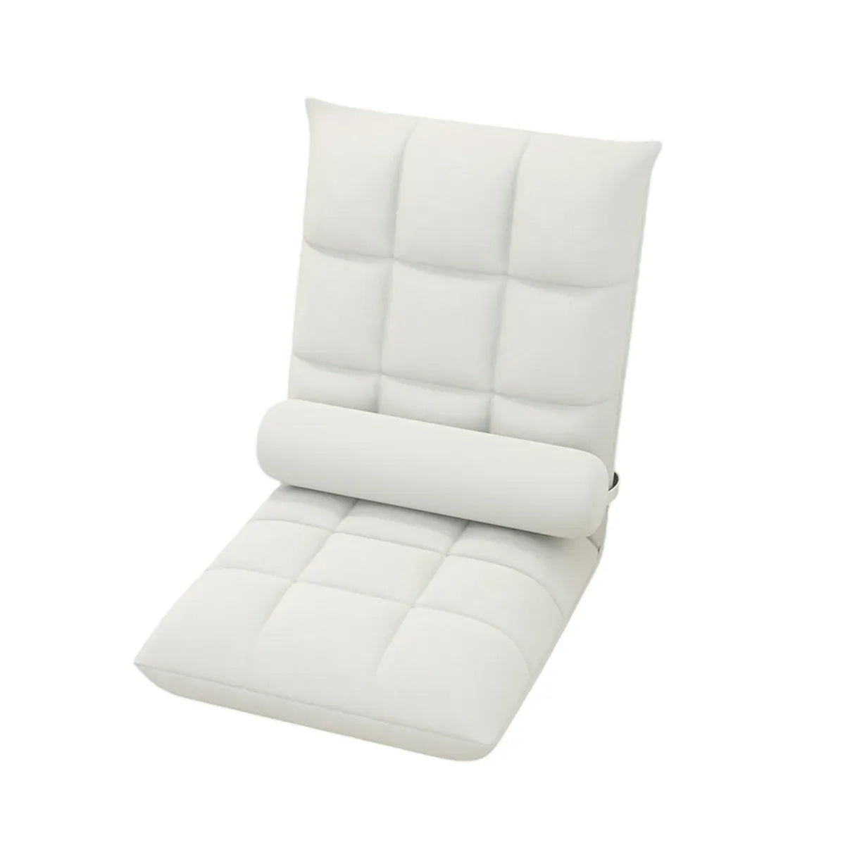 Floor Lounge Sofa Bed Chair with Lumbar Pillow Folding Adjustable Cushion - White