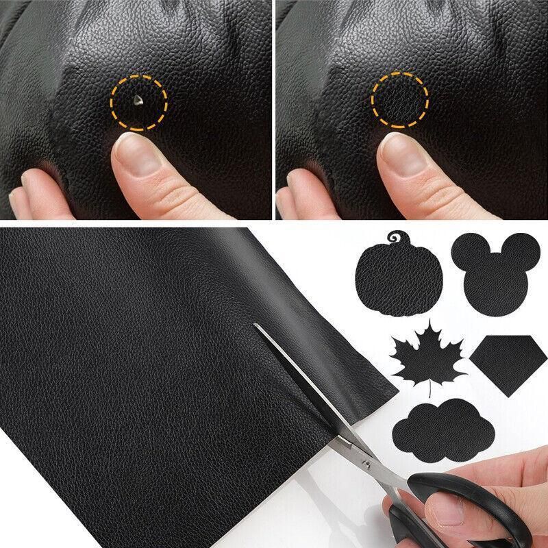 2X Self Adhesive Leather Repair Patches Kit for Sofa Couch Auto Interior Use - Khaki