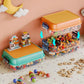 3-Layer Stackable Storage Box for Building Blocks Toy Organizer with Sorting Trays - Green