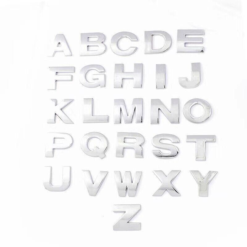 A-Z Alphabet Letters Car Sticker Self Adhesive Auto Badge Emblem 3D Chrome Good - M