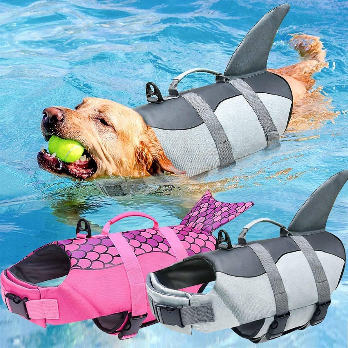 Pet Life Jacket Dog Swim Vest Outdoor Water Gear for Summer Swimming Activities - Pink S