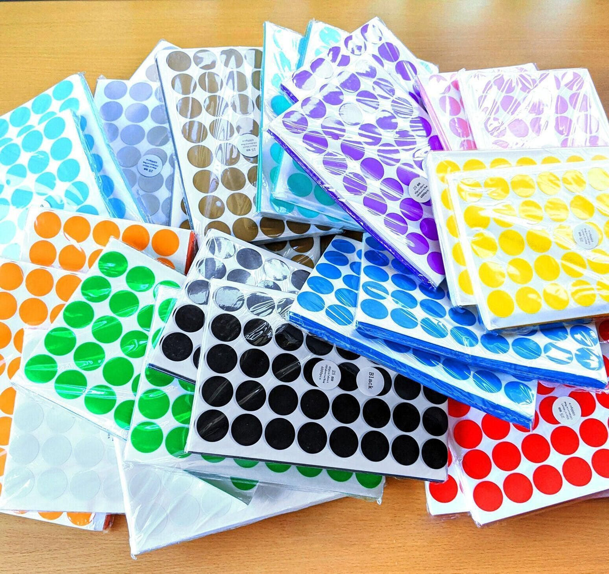 Green Assorted Sizes Colour Sticker Dots Adhesive Round Labels Circular Spot Scrapbook - 25mm*40 Dots
