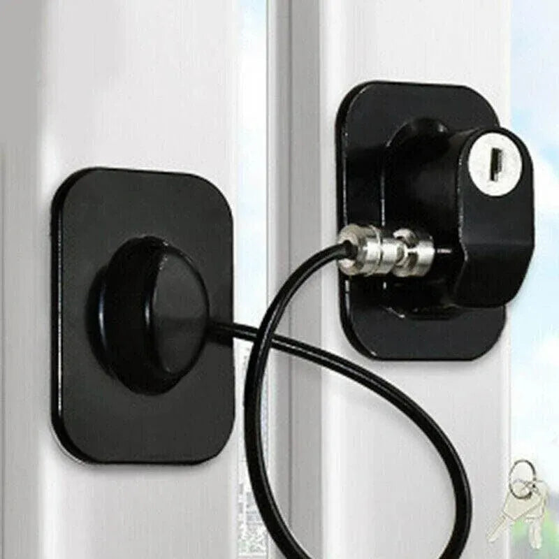 Refrigerator Lock with Keys for Fridge Cabinet Window Door and Drawer Latch Use - Black