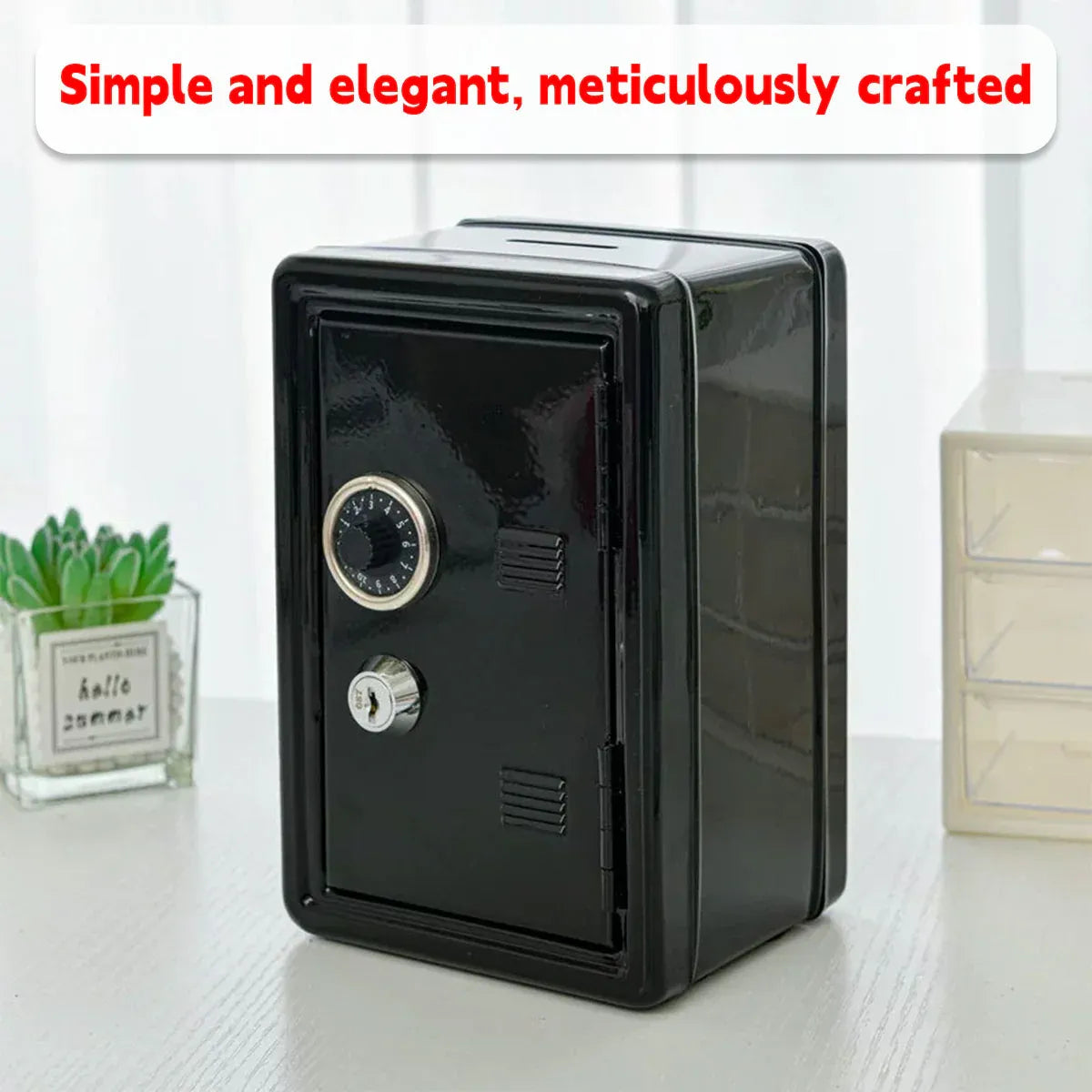 Piggy Bank Safe Cash Register Box Small Household Money Storage Safe