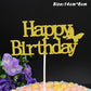 Happy Birthday Cake Topper Colour Printed Acrylic Party Decorations - Blue-Long Strip