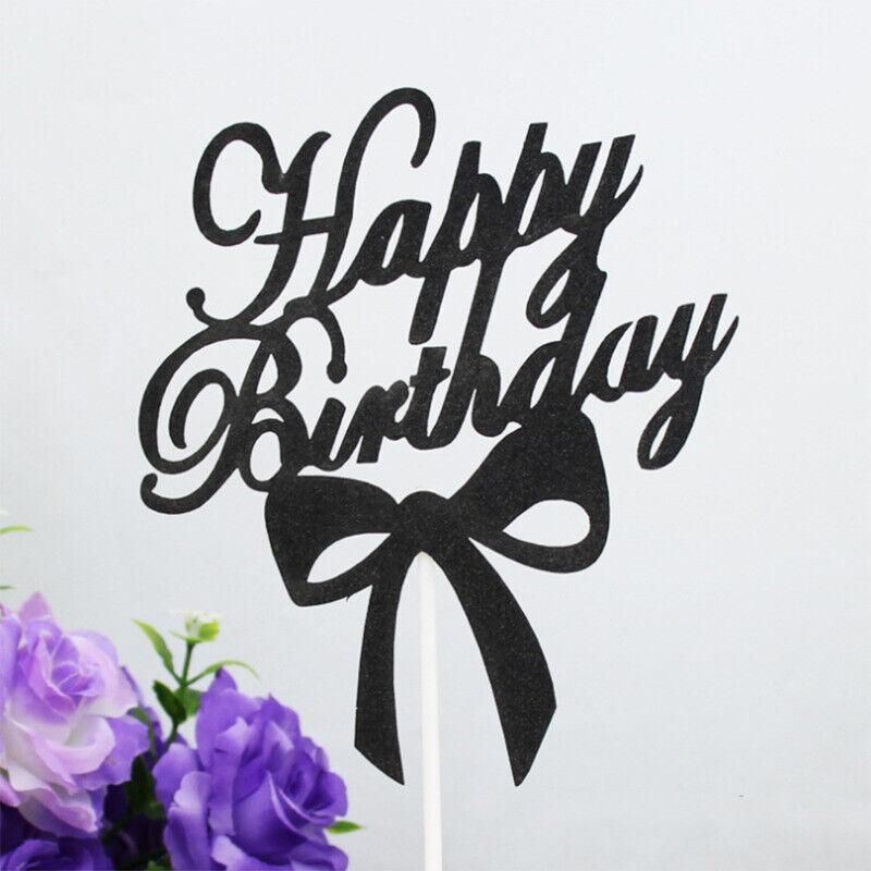 Happy Birthday Cake Topper Colour Printed Acrylic Party Decorations - Blue-Long Strip