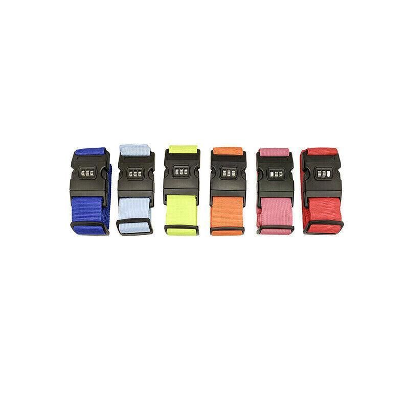 Luggage Strap Code Password Travel Suitcase Secure Lock Safe Nylon Packing Belt - Red+Grey