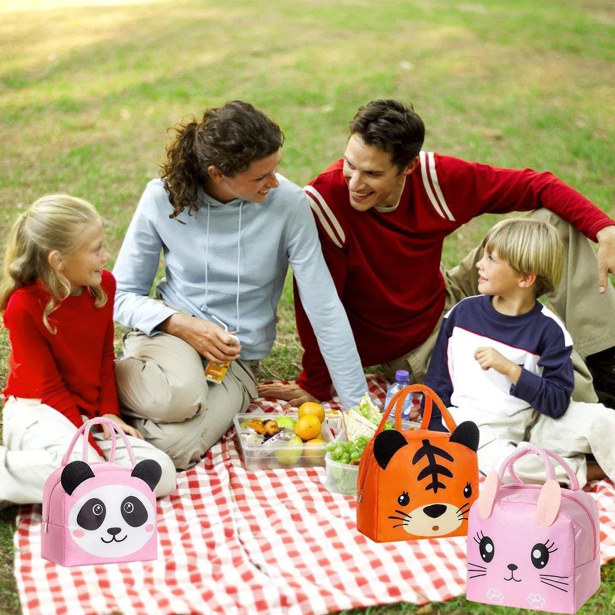 3D Bento Lunch Bag Cartoon Handbag Insulated Food Box Bag for Students LunchTote - Yellow Duck