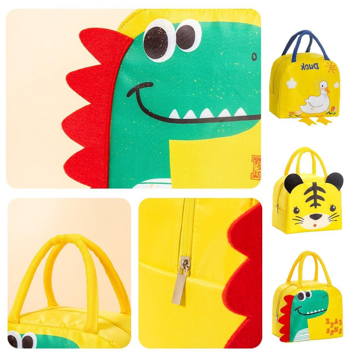 3D Bento Lunch Bag Cartoon Handbag Insulated Food Box Bag for Students LunchTote - Yellow Duck