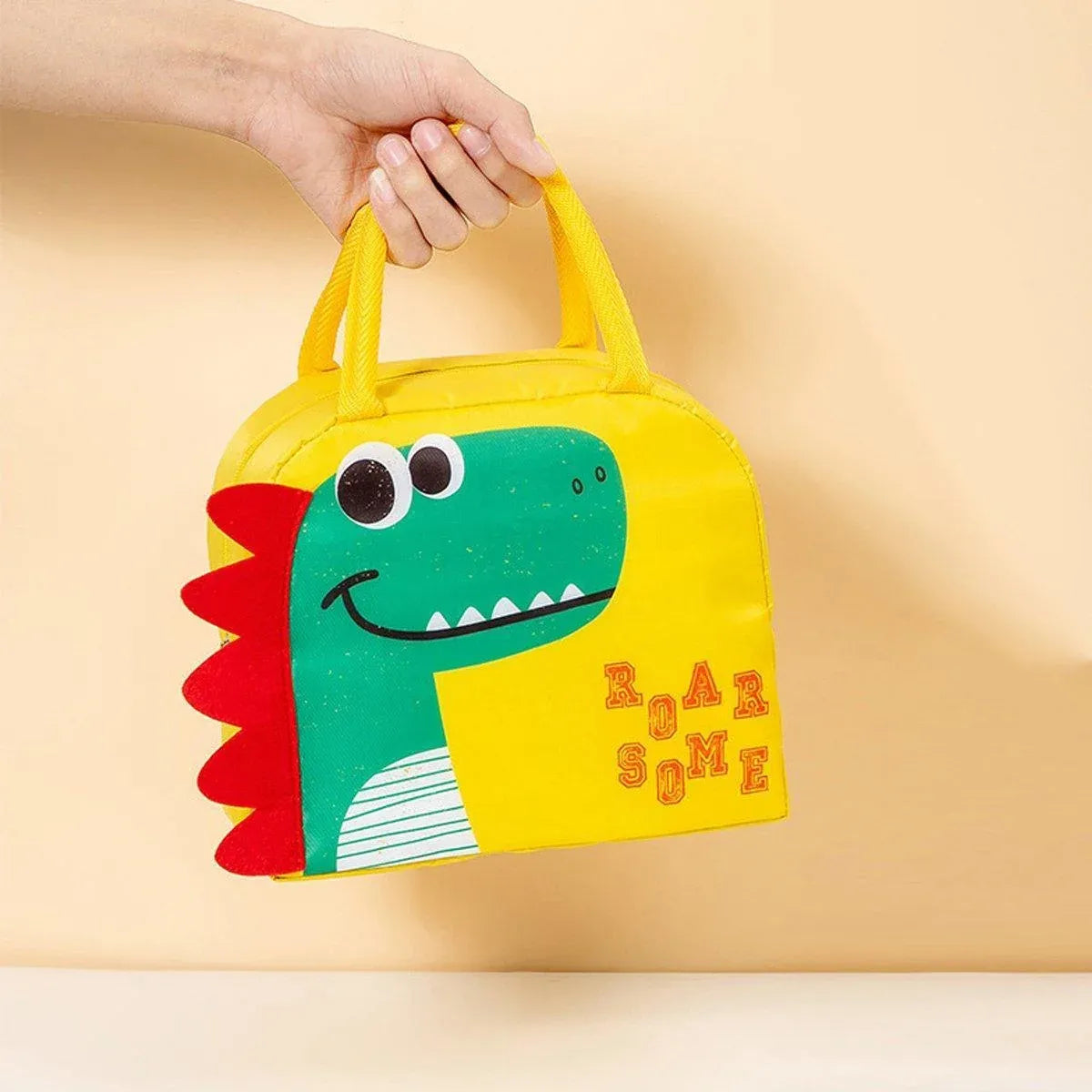 3D Bento Lunch Bag Cartoon Handbag Insulated Food Box Bag for Students LunchTote - Yellow Duck