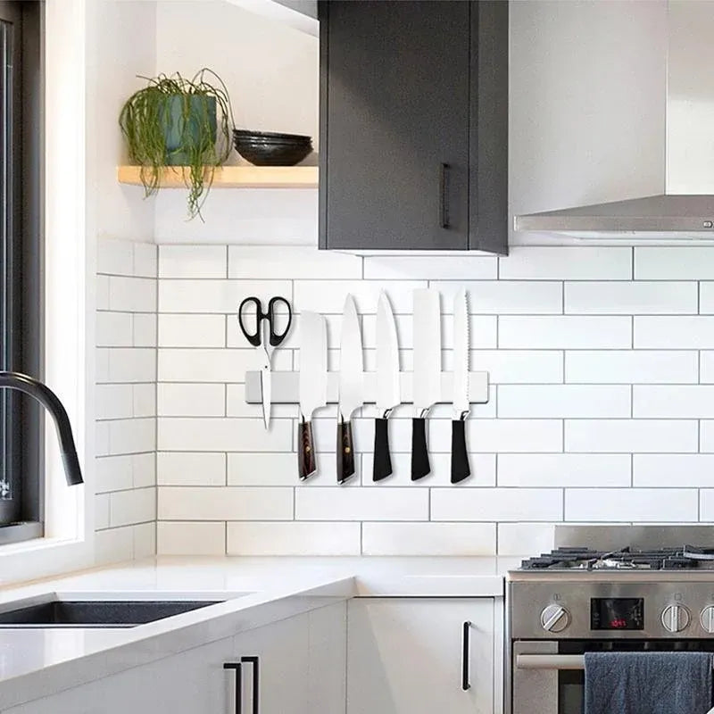 40/50cm Stainless Steel Magnetic Knife Rack Holder Knives Tool Shelf Magnet - 30CM