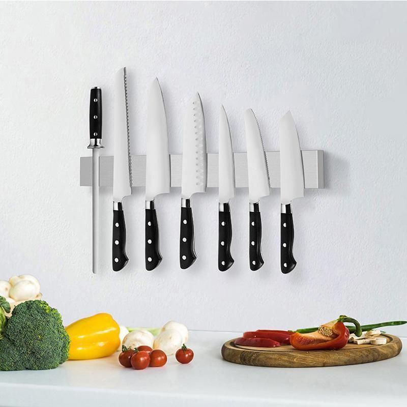 40/50cm Stainless Steel Magnetic Knife Rack Holder Knives Tool Shelf Magnet - 30CM
