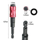 Pivot Drill Bit Holder Steel Impact Swivel Screw Adapter for Quick Bit Changes - Red Silver