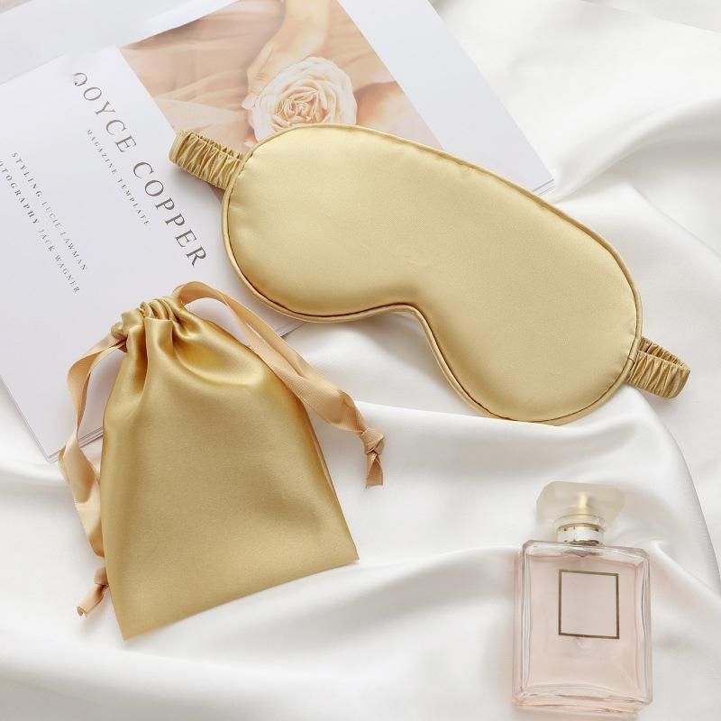 Pure Soft Silk EyeShade Blindfold Sleep Eye Mask Cover Light Shade Travel Relax - Navy