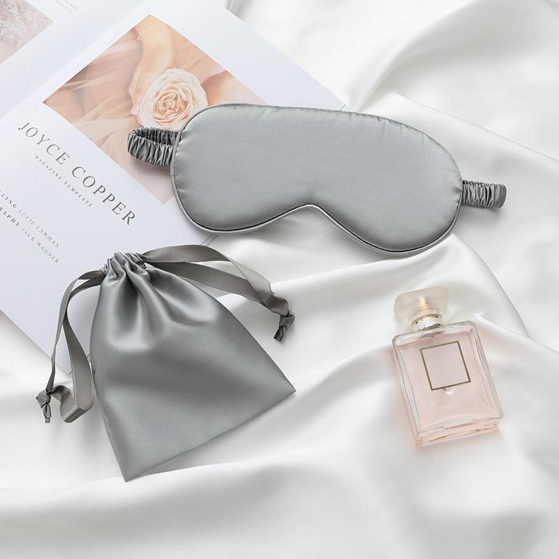 Pure Soft Silk EyeShade Blindfold Sleep Eye Mask Cover Light Shade Travel Relax - Navy