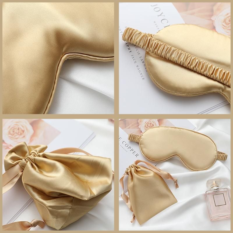 Pure Soft Silk EyeShade Blindfold Sleep Eye Mask Cover Light Shade Travel Relax - Navy