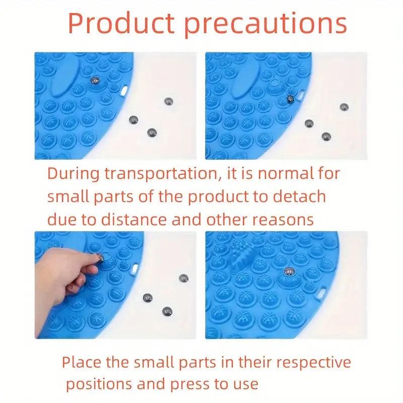 37/55cm Soft Silicone Circular Foot Mat with Textured Surface - Purple-37cm