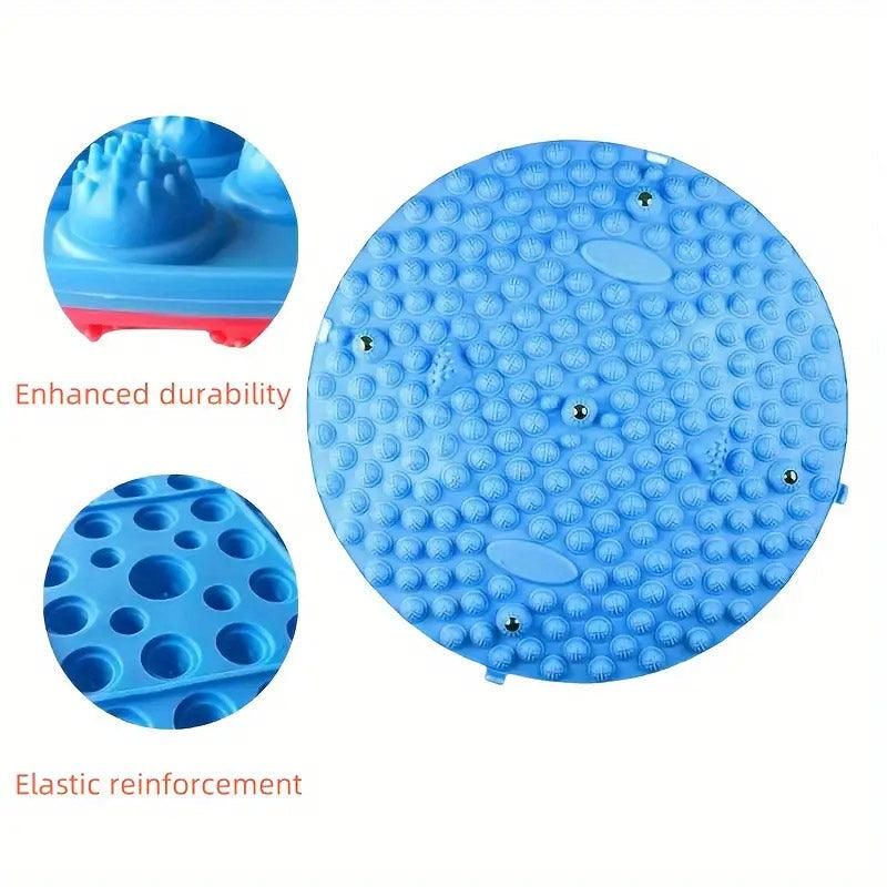 37/55cm Soft Silicone Circular Foot Mat with Textured Surface - Purple-37cm