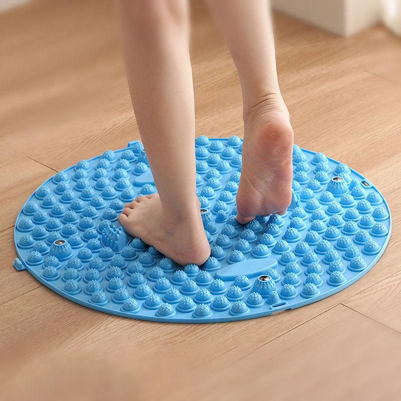 37/55cm Soft Silicone Circular Foot Mat with Textured Surface - Purple-37cm