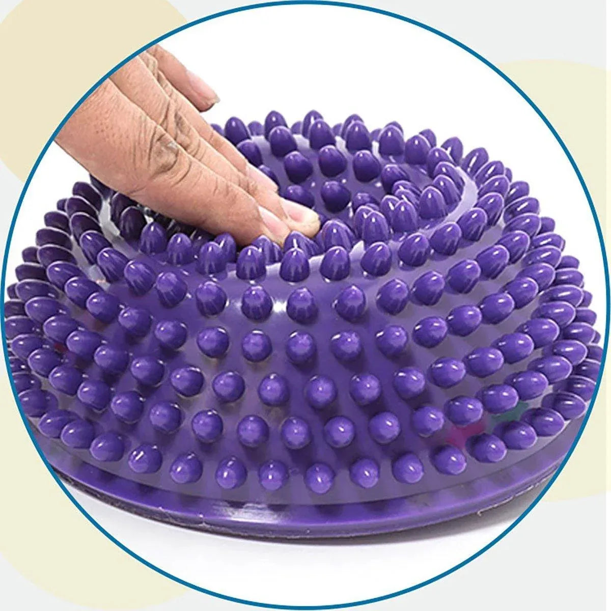Spiky Massage Ball PVC Half Round Yoga Exercise Foot Hand Cushion - Red