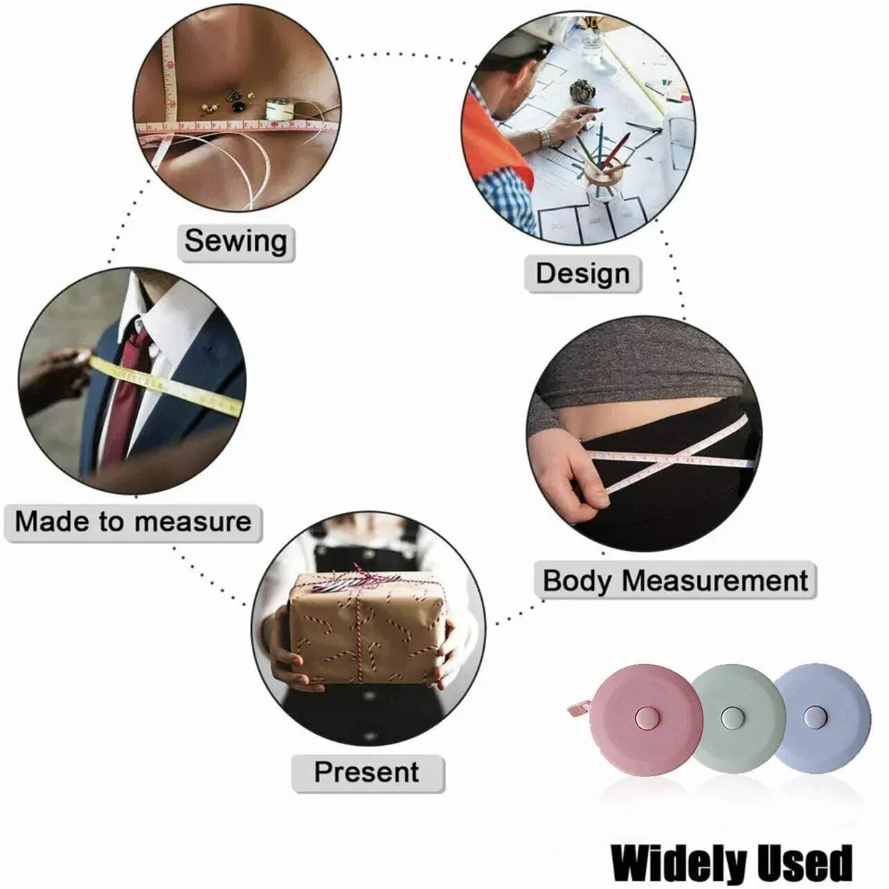 Blue 150cm retractable tailor tape with lower support frame and fitted legs