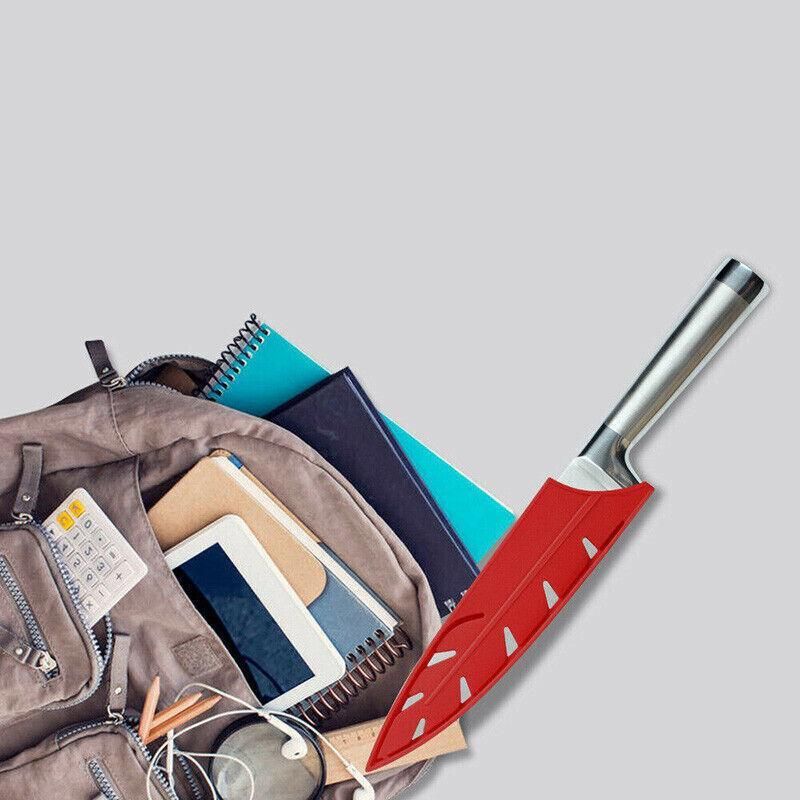 Plastic Knife Sheath Edge Guard Cover Scabbard Slicing Blade Red Protector Chef - Meat Scabbard-8in
