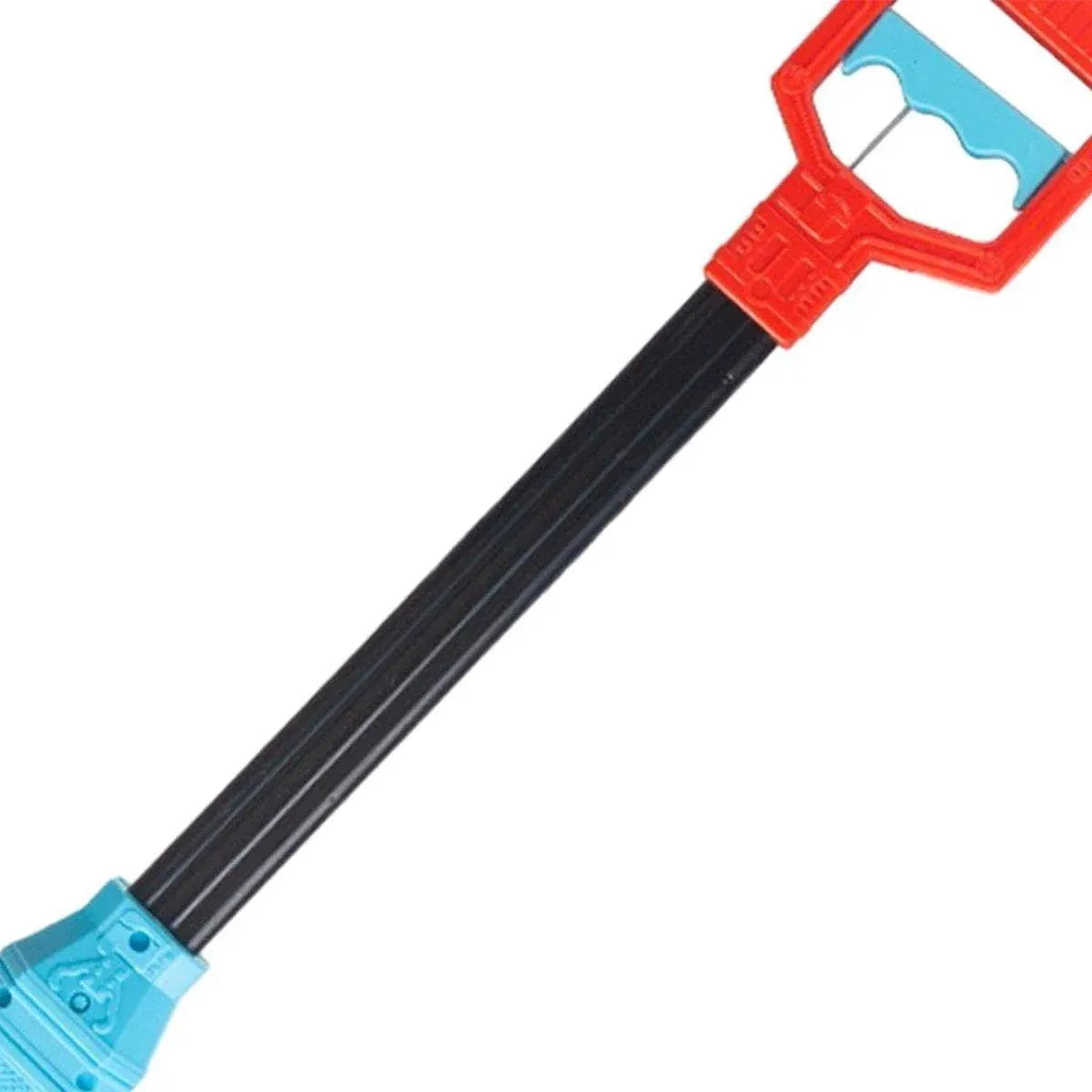 Close-up of the grabber handle, blue trigger and black shaft