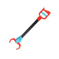 Single red and black robot claw grabber shown diagonally with its claw open