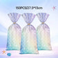 Mermaid Party Favour Bags 150 Pack with Gold Twist Ties 27.5 x 13 cm