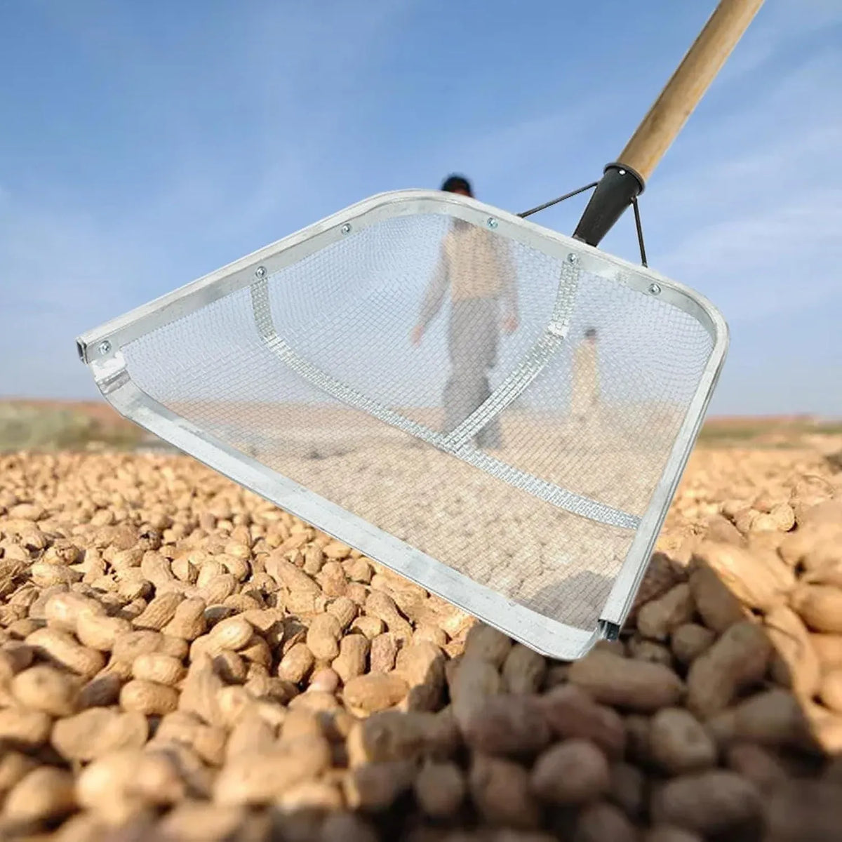 Stainless Steel Soil Sifter Drain Shovel Gardening Mesh Screen Filter Durable - 60MM